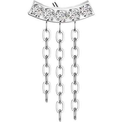 Titanium top triple chain dangle zirconias Push-In