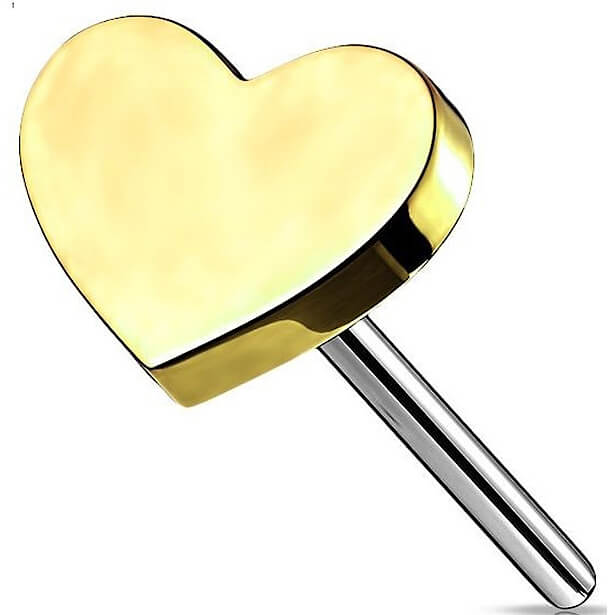 Titanium Top Flat Heart Push-In