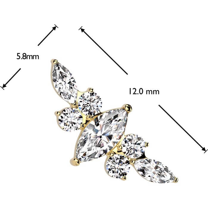 Titanium zirconia marquise cut Push-In