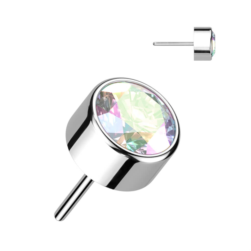 Titanium top zirconia opal bezel setting Push-In