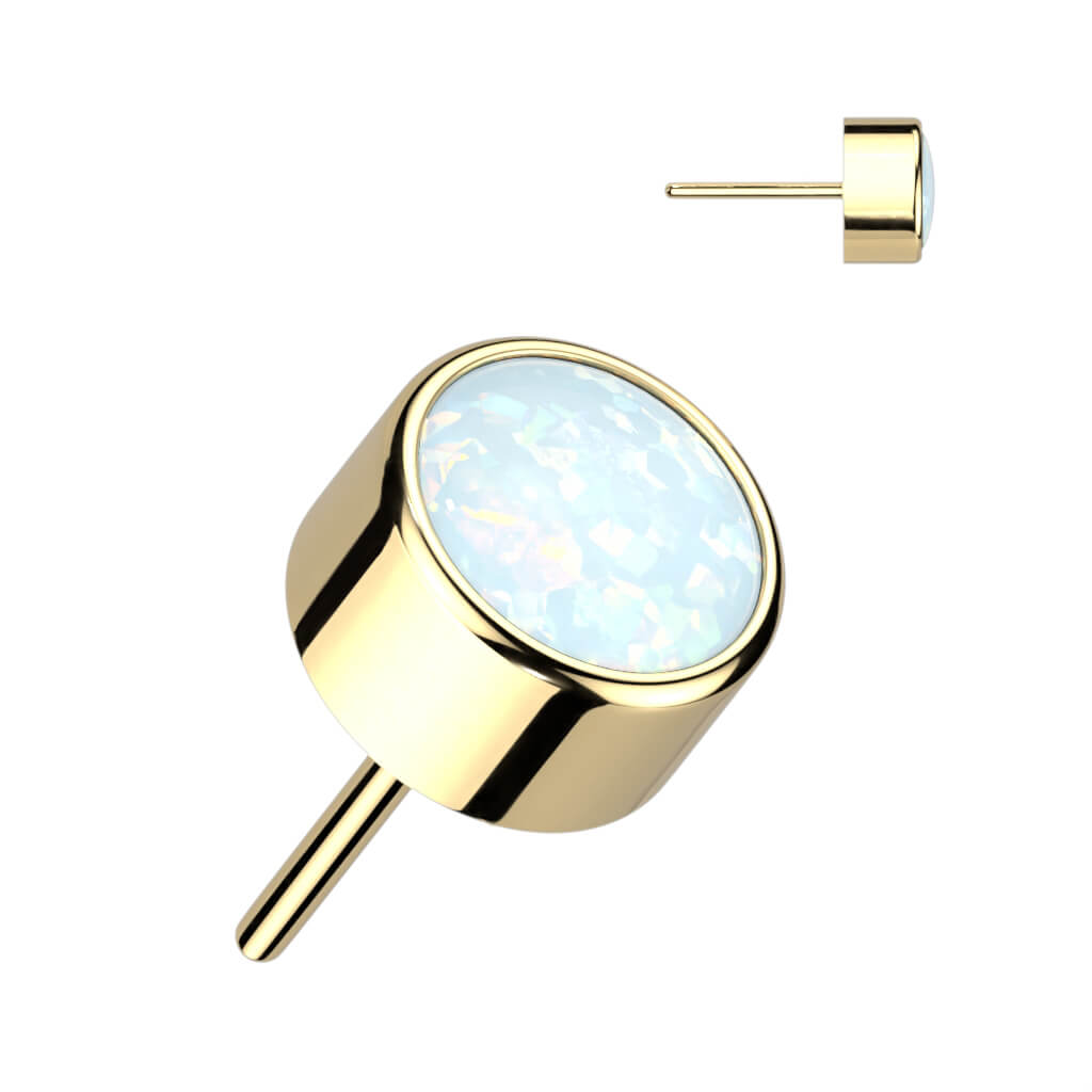 Titanium top zirconia opal bezel setting Push-In