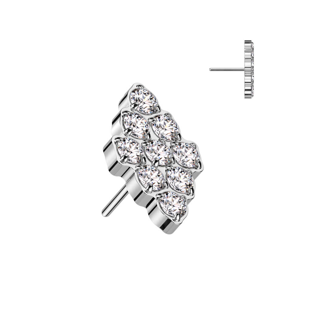 Titanium Top Diamond Shape Zirconias Push-In