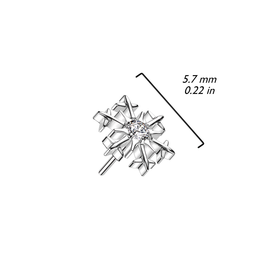 Top Schneeflocke Zirkonia Push-In