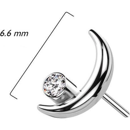 Titanium Halfmoon Zirconia Push-In