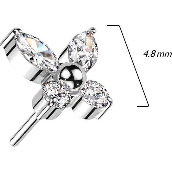 Titanium Butterfly Zirconia Push-In