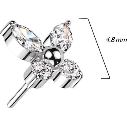 Titane Embout Papillon Zircone Enfoncer