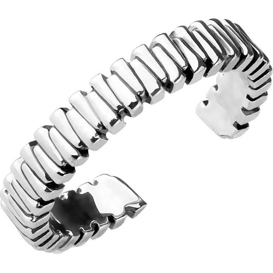 Grooved Design Adjustable Silver