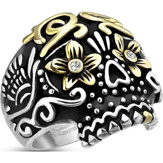 Skull Black Silver Gold