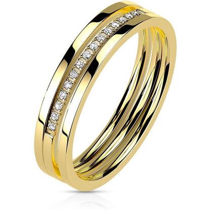 Triple Line Zirconia Gold