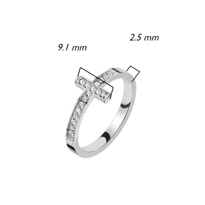 Cross Zirconia Silver