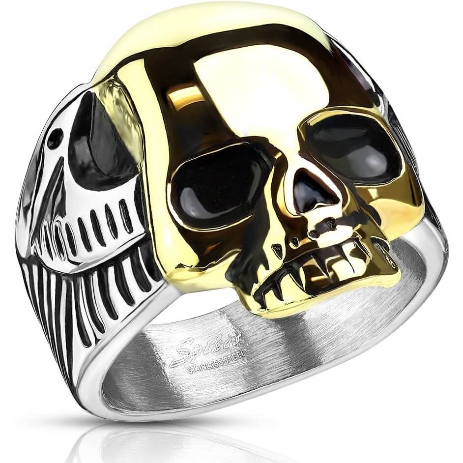 Calavera dorada con plata 