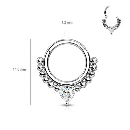 Ring Herz Zirkonia Silber Clicker