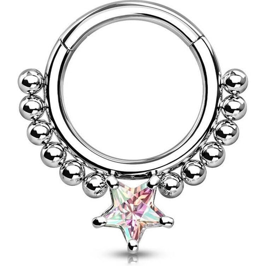 Ring Star Zirconia Silver Clicker