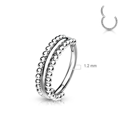 Anello Piercing Doppia fila di sfere Clicker