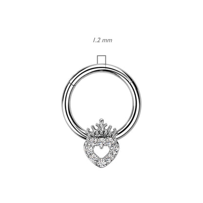 Ring Heart Crown Zirconia Clicker