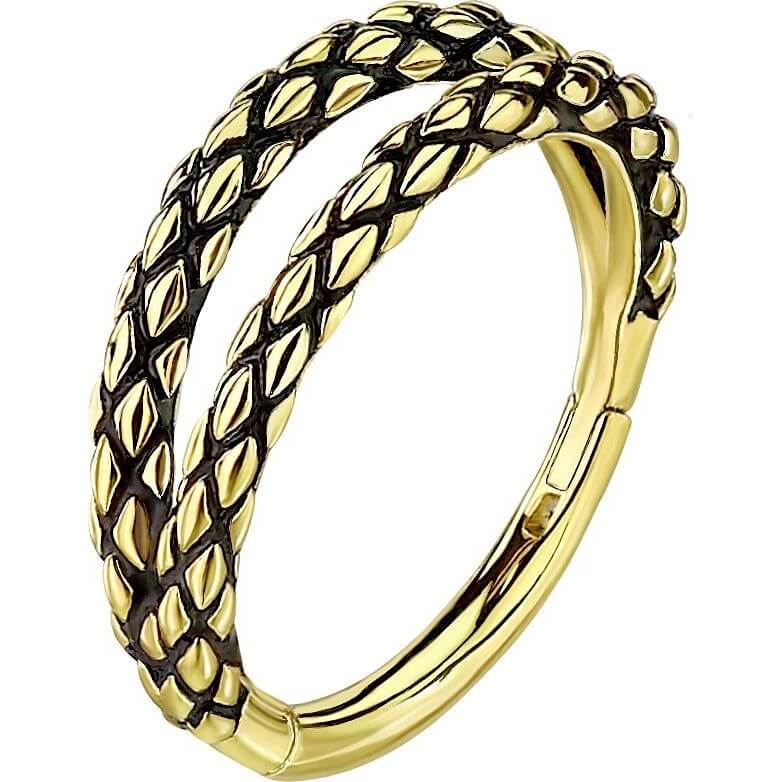 Ring Lizard Skin double Hoop Clicker