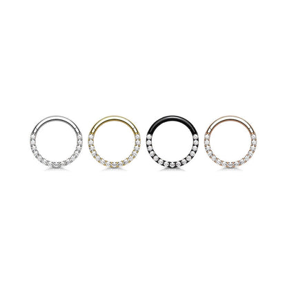 Anello Piercing Zirconi Clicker