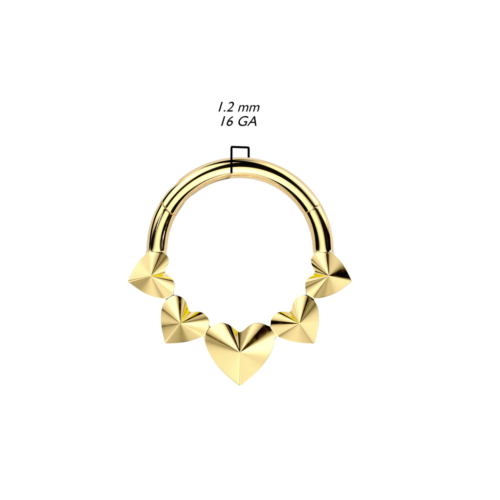 Anillo 5 corazones Clicker