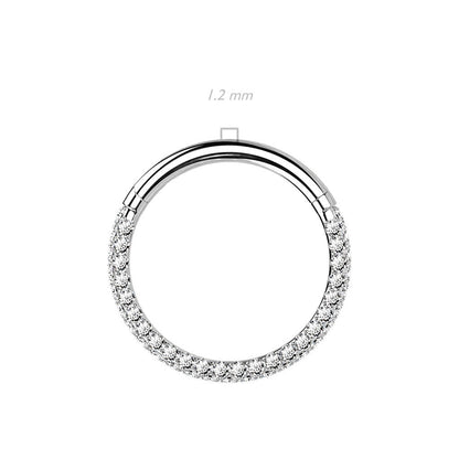 Titanio Anello Piercing Zirconi Clicker