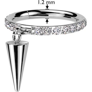 Titanium Ring zirconia pendulum dangle Segment