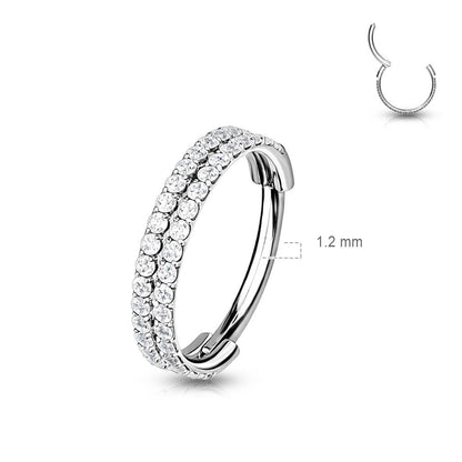 Titanio Anillo Circonita Clicker