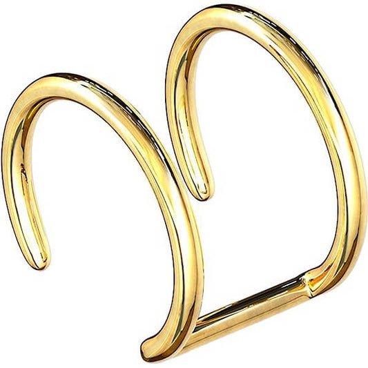 Oreja Falsa Doble anillo de oro Flexible