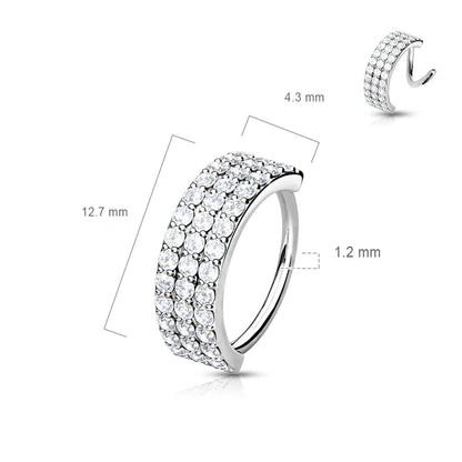 Anillo Triple Línea Circonita Flexible