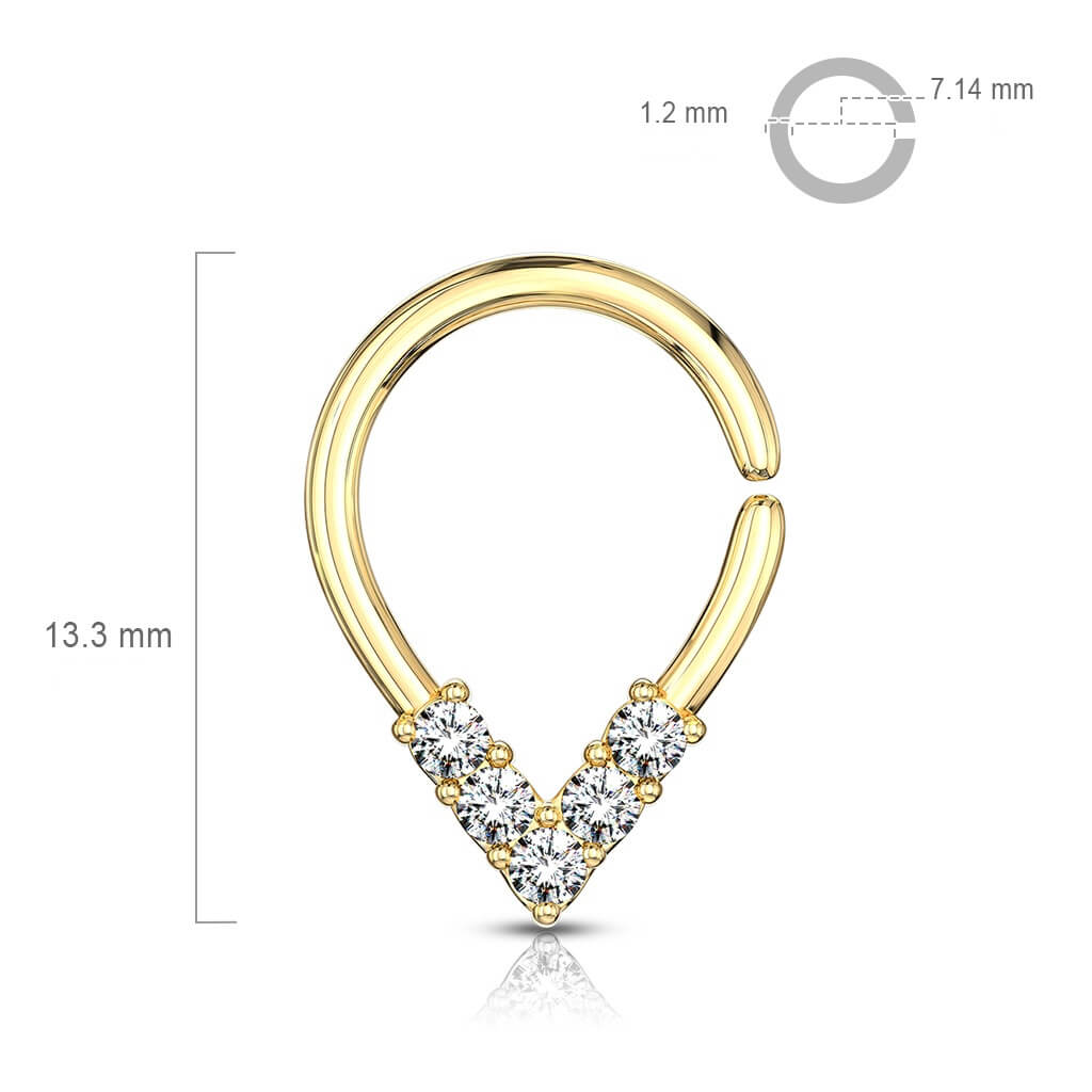 Anillo Chavron 5 Circonita Flexible