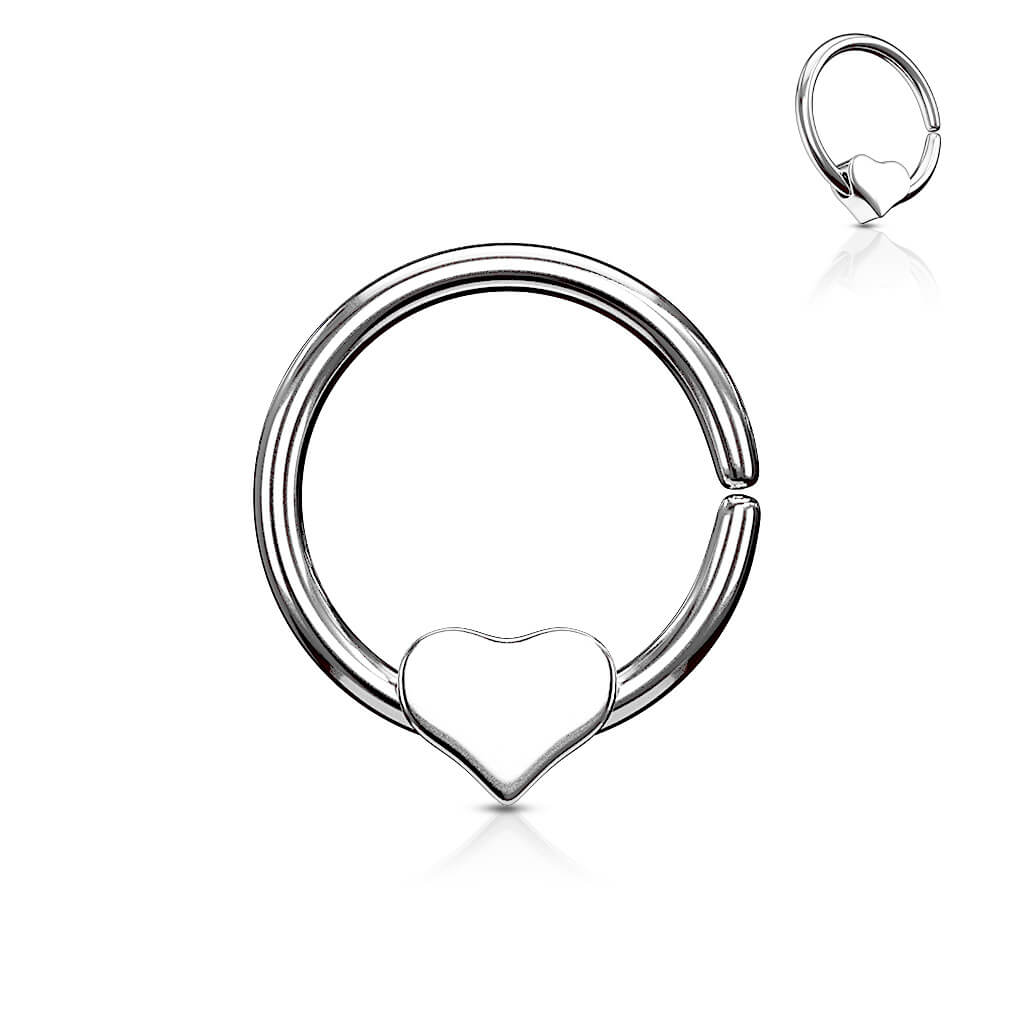 Anello Piercing Cuore piatto Pieghevole