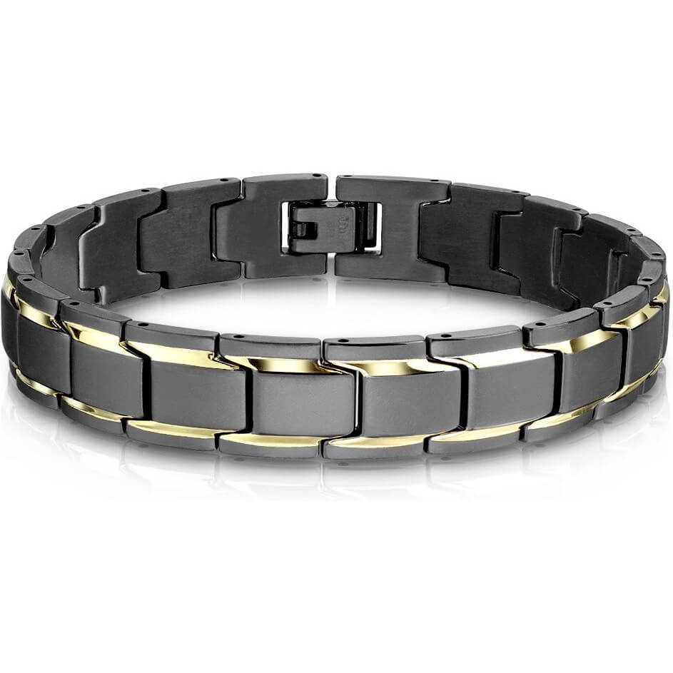 Bracelet Noir mat Or