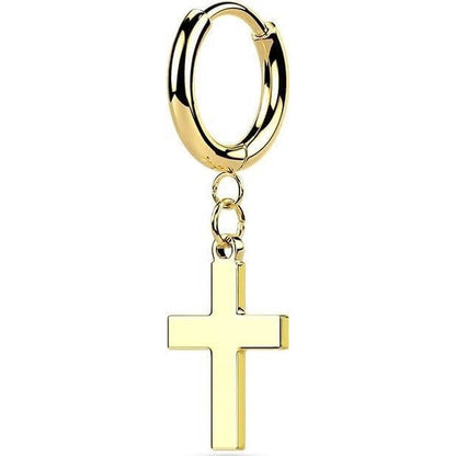 Boucle d'Oreille Pendentif Croix Cliqueur