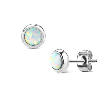 Opal Rund Silber