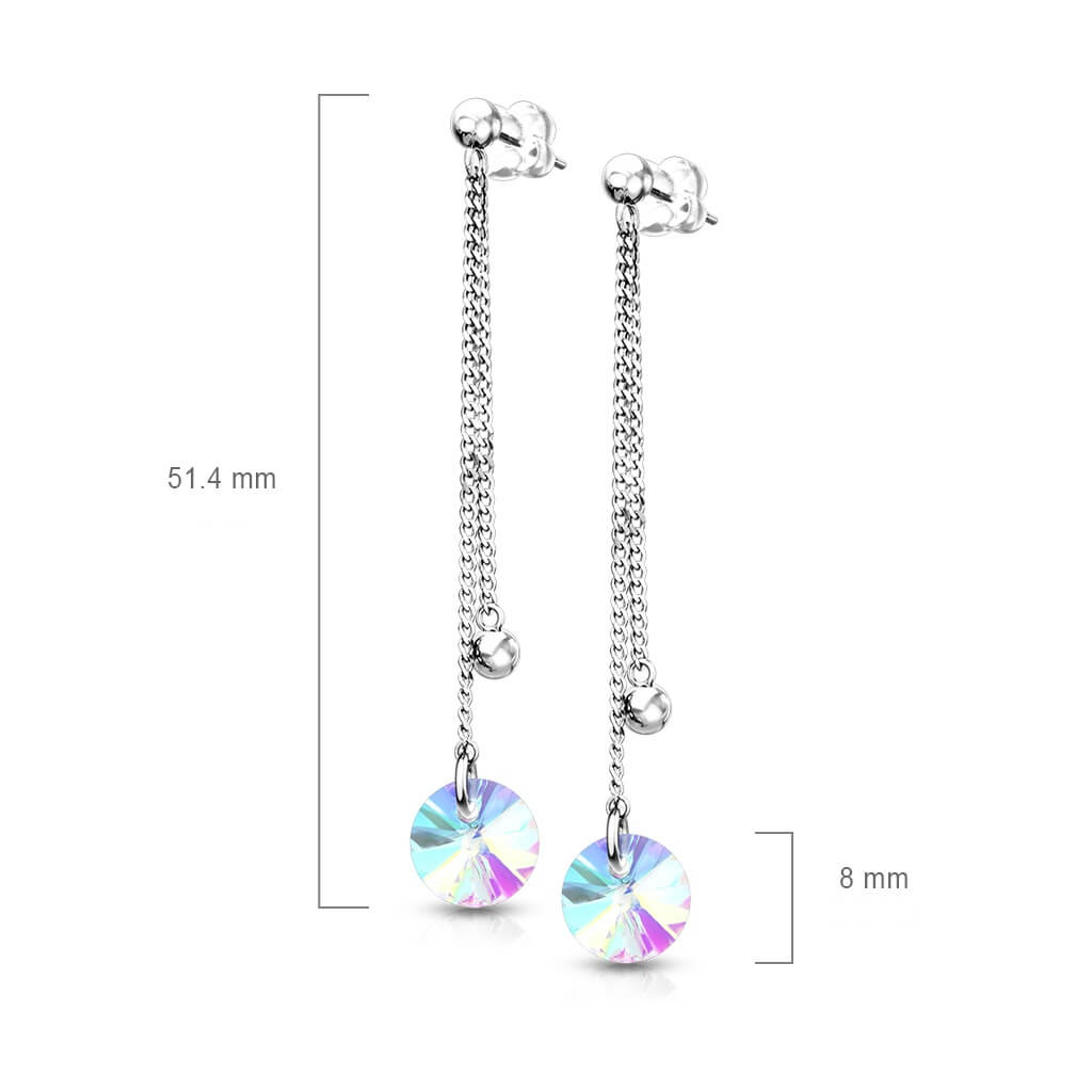 Zirconia Round dangle Silver