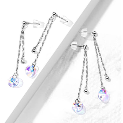 Zirconia Round dangle Silver