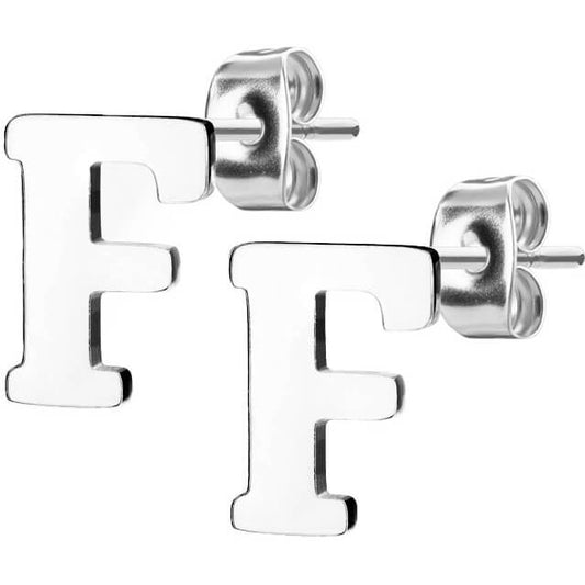 Bouton d'Oreille Lettres A-Z Argent