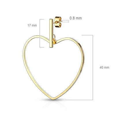 Bouton d'Oreille Pendentif Coeur