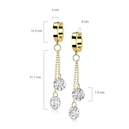 Round Zirconia dangle Clicker