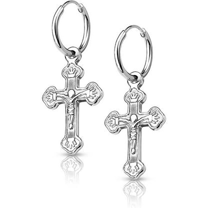 Bouton d'Oreille Pendentif Croix