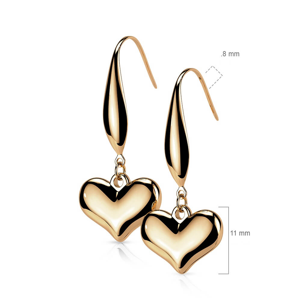 Bouton d'Oreille Pendentif Coeur