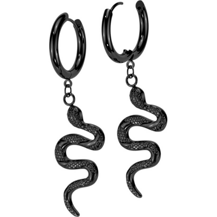 Boucle d'Oreille Pendentif Serpent Cliqueur