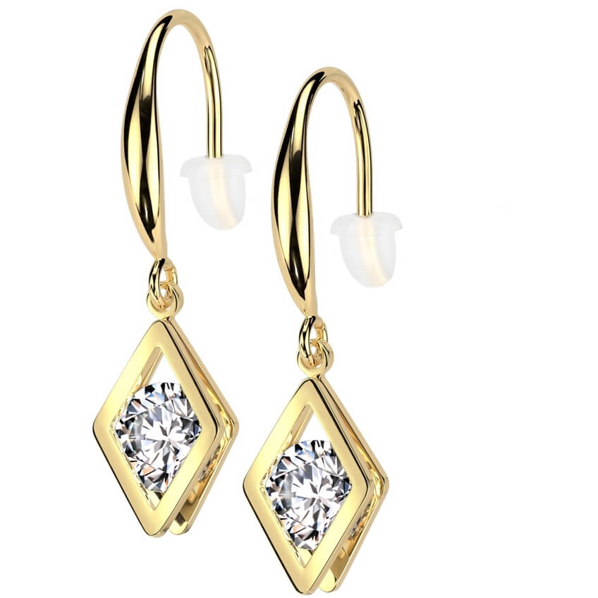 hollow diamond dangle zirconia