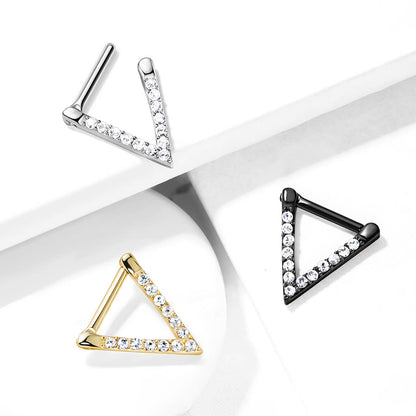 Septum Piercing Clicker Triangle Zirconia Clicker