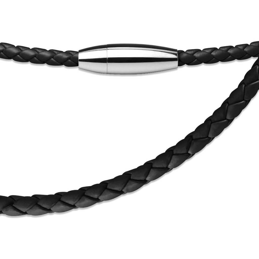 Collier Tressé Noir Aimant