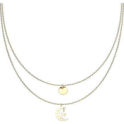 Collier Étoile Lune Rond Superposé