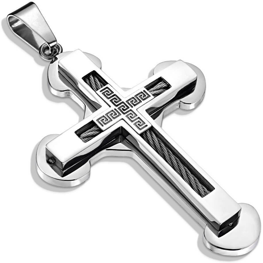 Collier Double Croix Argent