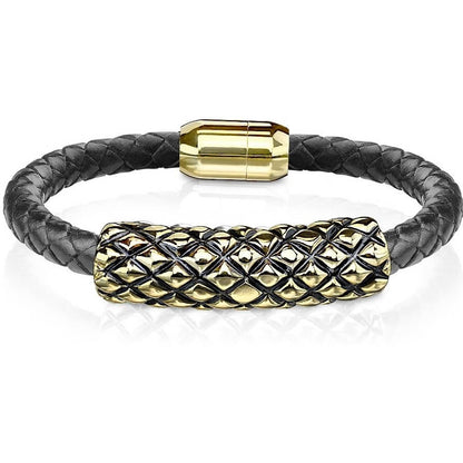 Bracelet Noir Tressé Aimant