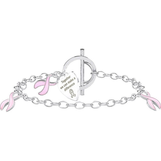 Breast Cancer Ribbon Silver