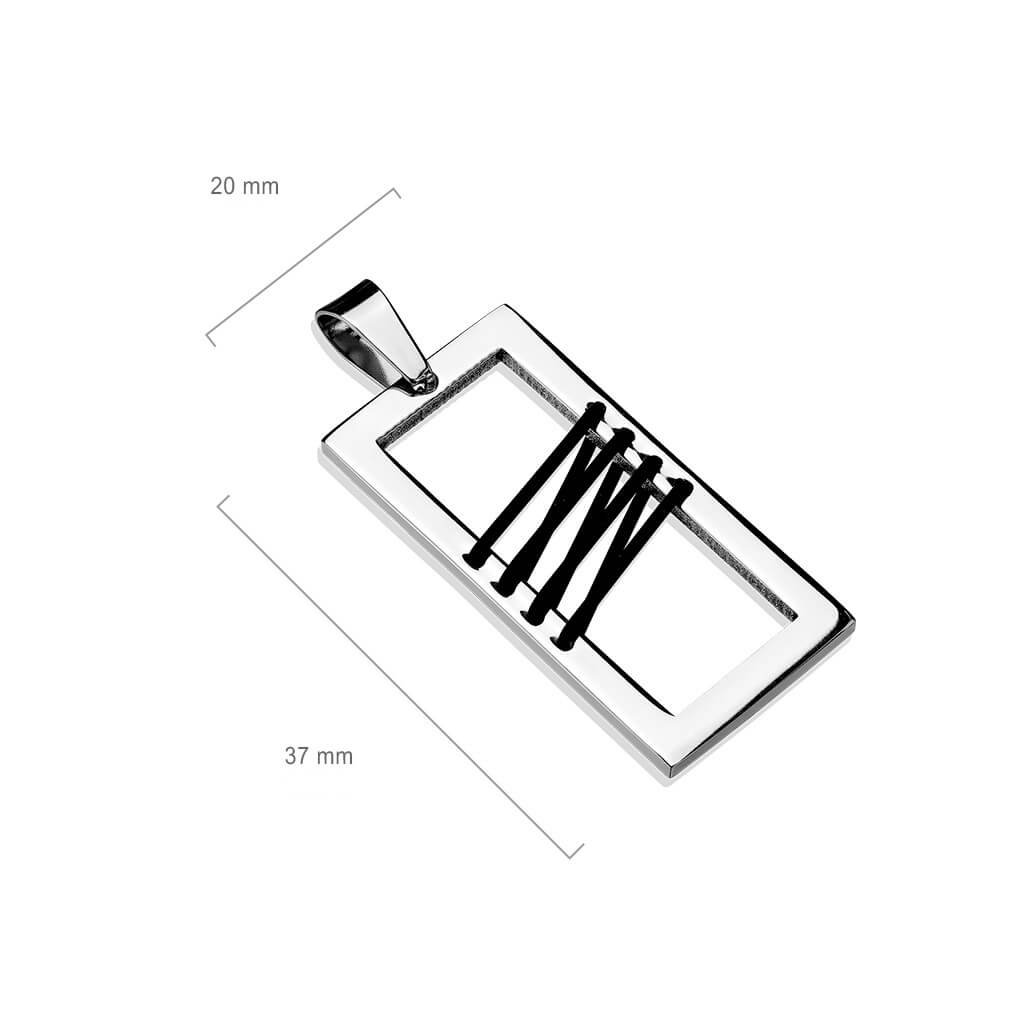 Viereck Lederband Silber