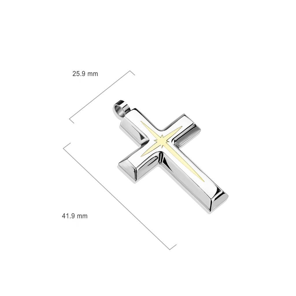 Kreuz Stern Silber Gold