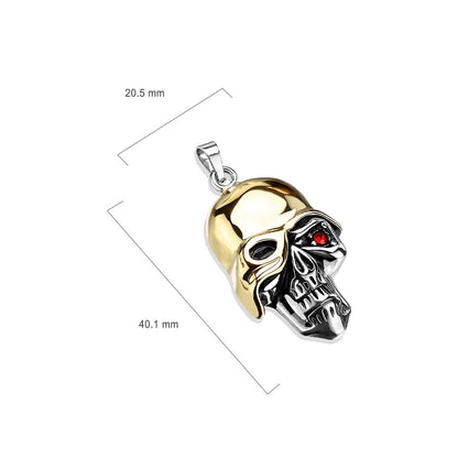 Totenkopf Soldat Zirkonia Silber Gold